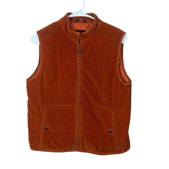 Max Mara Weekend By Max Mara Deep Orange Corduroy Lined Vest Size 4 - Picture 1 of 8